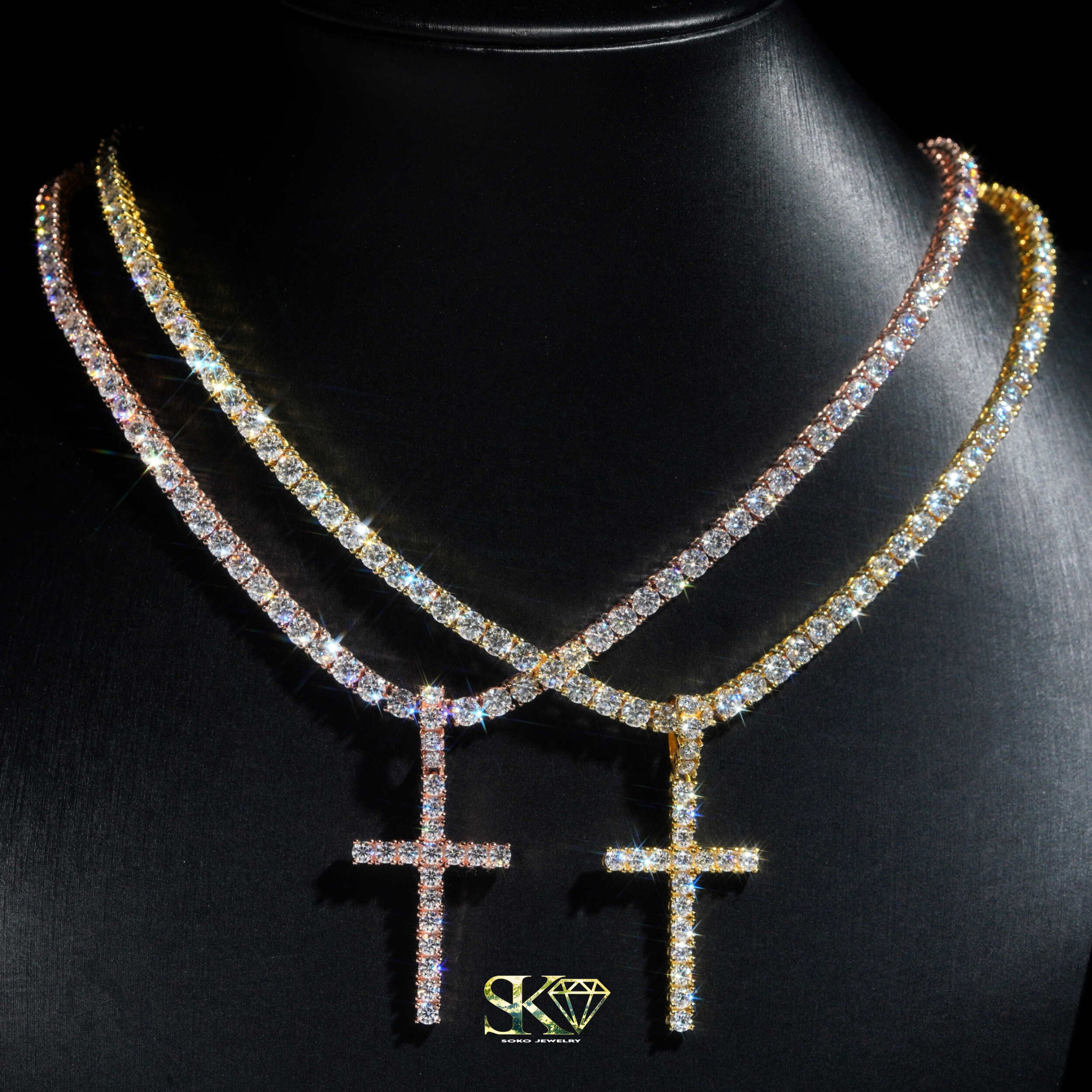 Tennis Pendant in S925 Silver with VVS Moissanite