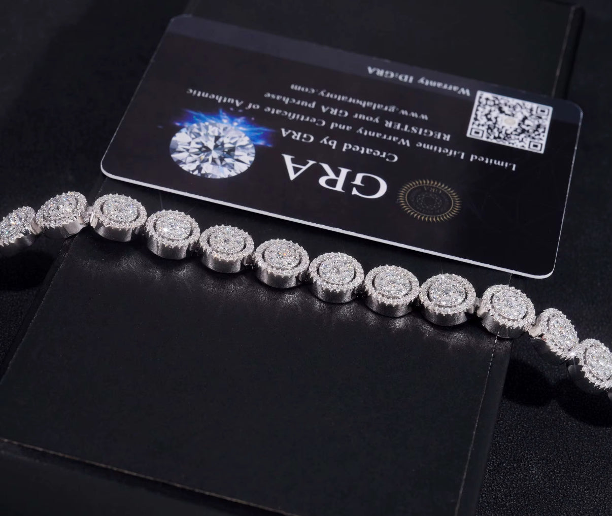 10mm Circle Tennis Bracelet in S925 Silver with VVS Moissanite