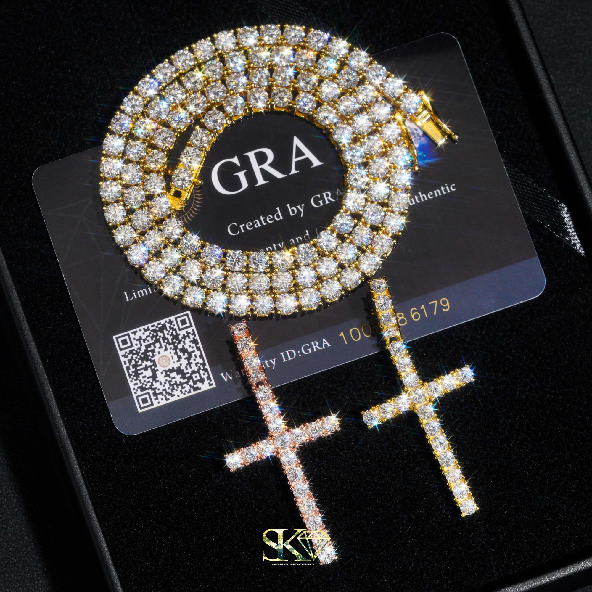 Tennis Pendant in S925 Silver with VVS Moissanite