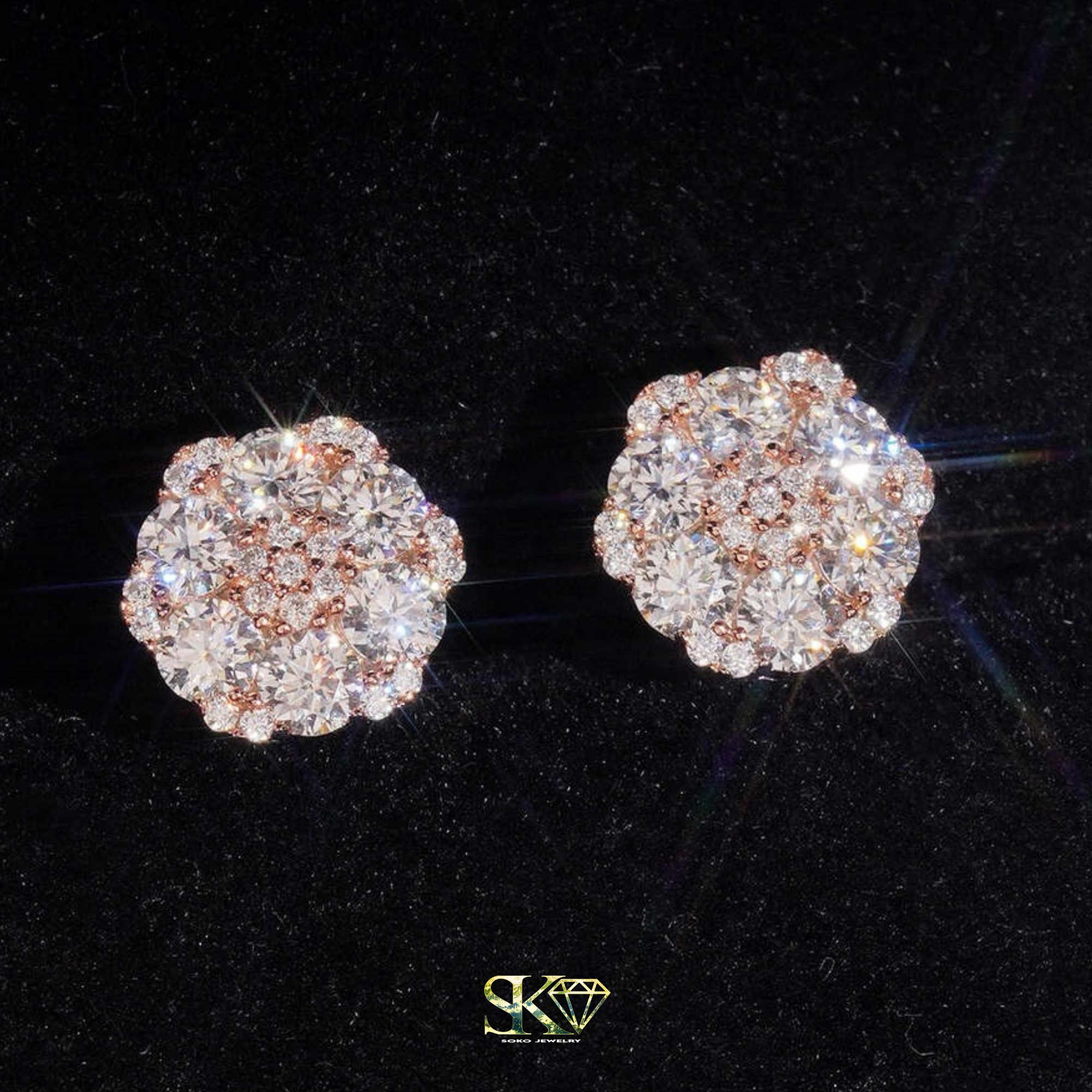 Hexagonal Earrings in S925 Silver with VVS1 Moissanite