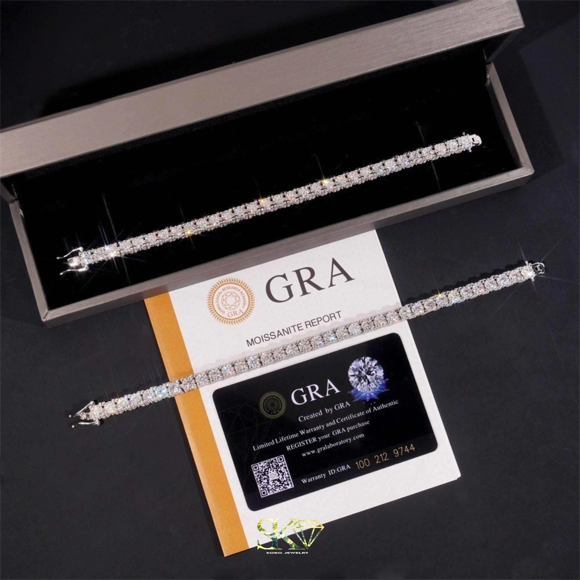 Tennis Chain in S925 Silver with VVS Moissanite